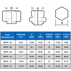 ANCIMOON 72PCS ORFS Flat Face Seal Cap and Plug Kit, Hydraulic Flat Face Fitt