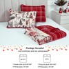 FRAMICS 3 Piece Christmas Reversible Quilt Set Queen Size, Red