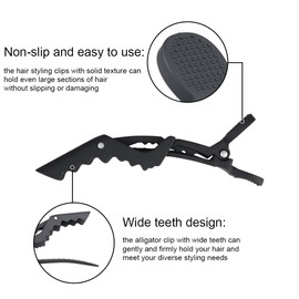 GlamorDove Allogator Hair Clips Matte Color 6Pcs Hair Sectioning Clips for Hair Styling Coloring Washing Cutting Professional Non Slip Clips for Women Salon