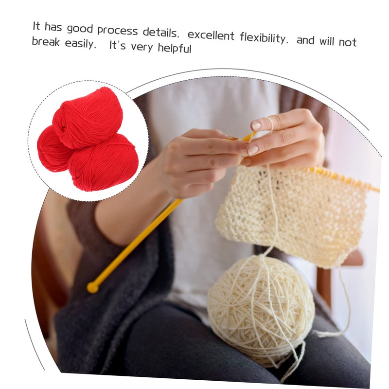 SHINEOFI DIY Knitting Yarn 3 Rolls Milk Cotton Yarn Soft