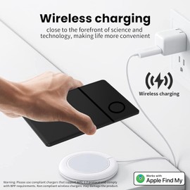 Wallet Tracker Card Rechargeable 2 Pack Tag Thin Item Finder for Luggage,Wallet,Passport,Slim Smart Bluetooth Tracking with Purse, Smart Tracker Card, Work with Apple Find My, iOS Only