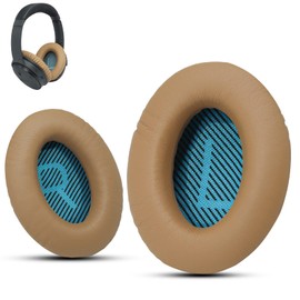 Krone Kalpasmos Premium Ohrpolster Ersatz für Bose Kopfhörer Ohrpolster kompatibel mit Bose QuietComfort 35 ii / QC35 / QC25 /QC2 /QC15 /Ae2 /Ae2i/Ae2w/SoundTrue & SoundLink von Krone Kalpasmos，Beige