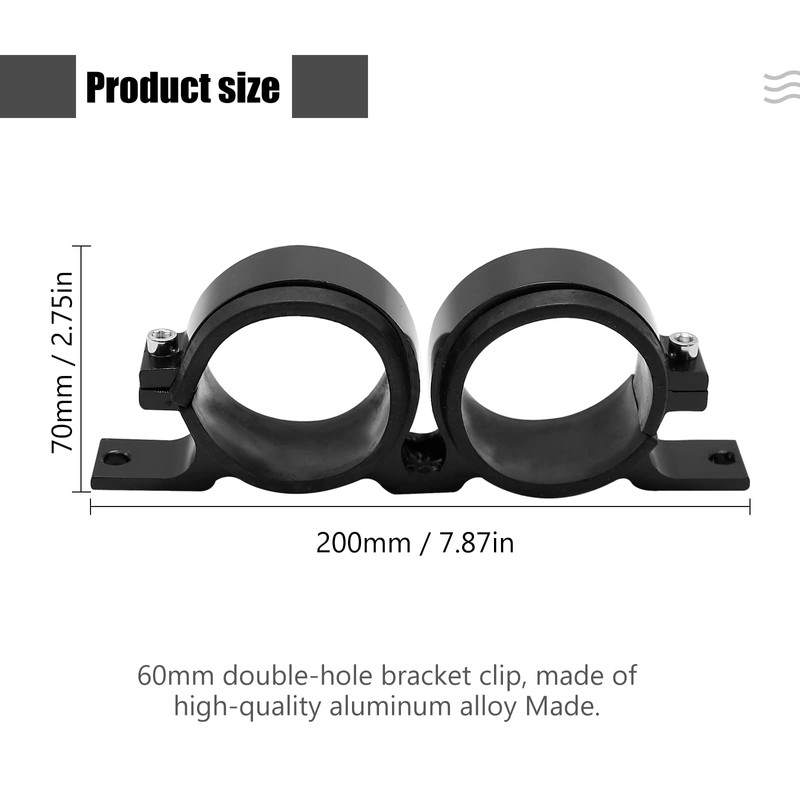 laffoonparts Billet Aluminum Dual Fuel Pump Clamp 70mm to 55mm