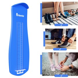 ORIENTO Shoe Sizing Gauge Children and Adults EU Size from 15 to 48 - Foot Gauge Children and Adults with Standard Shoe Size - Shoe Gauge for Children and Adults (Blue), blue