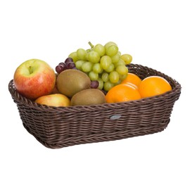 Saleen Multi-Purpose Basket, Suitable for Gastronomy, Rectangular, Plastic Fibre, Dark Brown