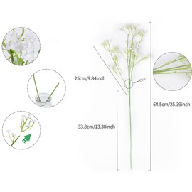 IMQing 20pcs Artificial White Gypsophila Bouquet Babys Breath Flowers Bulk for Weedding Decoration, Real Touch Faux Flowers for Arrangement Party Home Decor (Baby's-Breath)