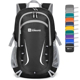ZOMAKE Lightweight Packable Backpack 35L - Foldable Backpack Leger Sac à Dos Light Daypack Water-Resistant Large Packable Bag Collapsible Hiking Backpack for Travel(Black)