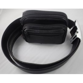 Variety To Go Genuine Leather Coin Purse & Waist Pouch for Women and Men, Belt Waist Pouch, 3 Zipper Pockets,