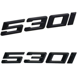 1PC 530I NAMEPLATE Emblem Badge Decal NAMEPLATE Replacement for 530 Rear Trunk Numbers (Gloss Black) (X1AQA-555)