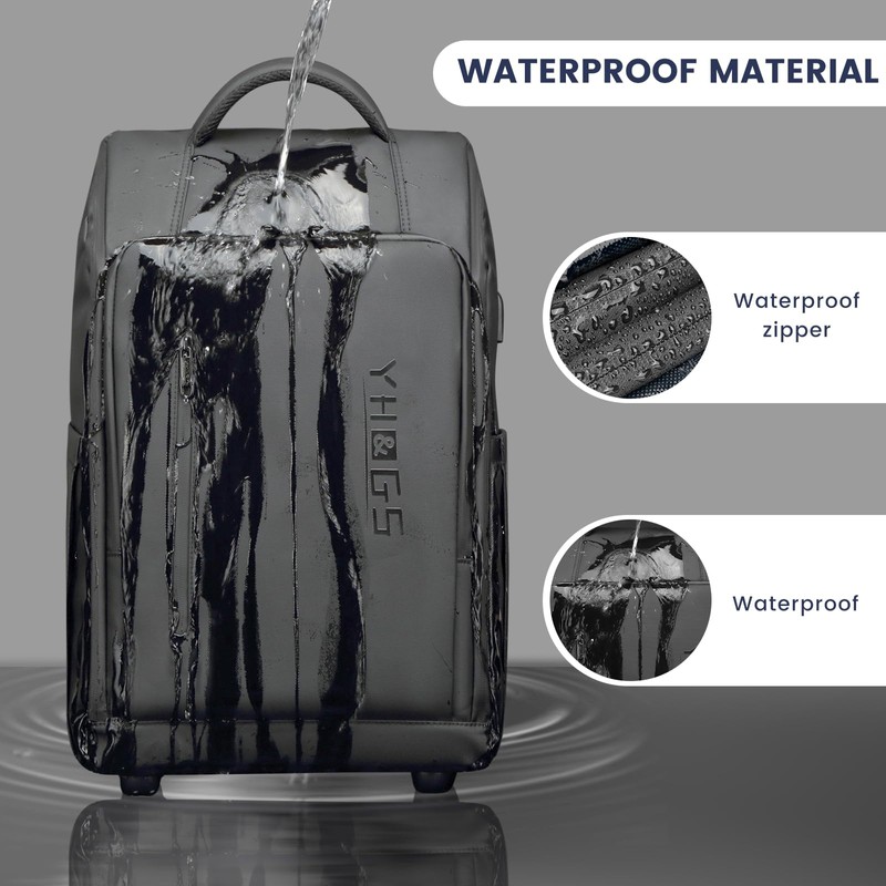 GOTECH Rolling Backpack Waterproof Commuter Backpack with Wheels for Business,