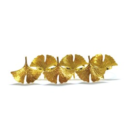 Climple Napkin Rings Set of 6 - Ginkgo Biloba Leaf Napkin Rings Gold - Fall Napkin Rings Holder Buckles for Holiday, Thanksgiving Dining Table