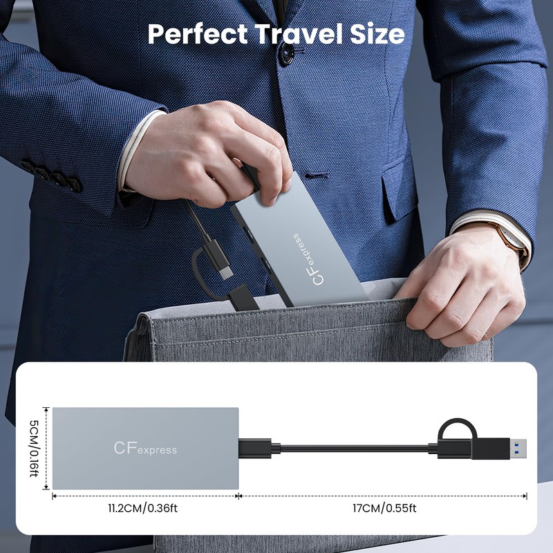 8-in-1 CFexpress Type B Card Reader USB-C&USB-A 3.2 Gen2 10Gbps