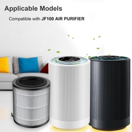 JF100 Replacement Filter, Compatible with JF100 Air Purifier, 3-in-1 Pre-Filter, H13 True HEPA and Activated Carbon Filtration System, 2 Pack
