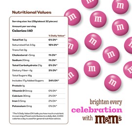 M&M’S WORLD Dark Pink Milk Chocolate Candy - 2lbs of Chocolate Candy Bulk in a Resealable Pack, For Valentine's Day, Birthday Party Favors, Weddings, Graduation and More