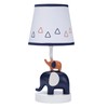 Lambs & Ivy Playful Elephant Blue/White Nursery Lamp with Shade
