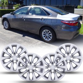 Winjet Wheel Covers Replacements 16'' Hubcaps for Toyota Camry 2015 2016 2017 Toyota Camry Hybrid Wheel Covers, Heavy Duty PP Material [Only Fit Iron Hub - Steel Wheel] (16 Inch Set of 4, Lacquer)