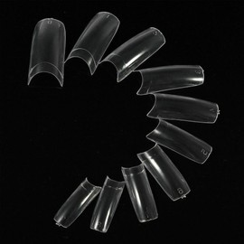 MAXPERKX Pack of 500 Artificial Nail Tips Long French Acrylic Style UV Gel Fake Nail Full Cover Fingernails Tip Art Stick Nails Suitable (Clear)