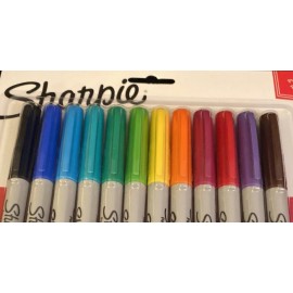 Sharpie Permanent Markers Ultra Fine Point Assorted Colors 12 Count