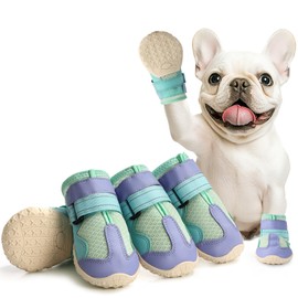 AOKOWN Dog Shoes for Large Dogs, Anti-Slip Dog Boots for Winter Snow, Hot Pavement, Dog Booties & Paw Protectors Size 8
