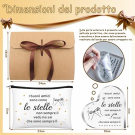 Geschenk für Freunde inklusive Acryl-Herzplatten für Freunde Kosmetiktasche Geschenk Freunde sind wie Sterne Geschenk zum Abschluss Geburtstag Geschenk an einen Freund Schwestern