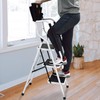 WiberWi 3 Step Ladder with Handrails 500 lb Capacity Step