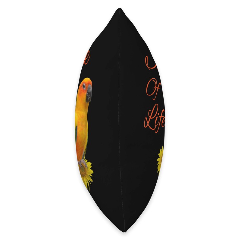 Sun Conure Parrot Sunshine Sunflower Throw Pillow