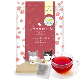 Rooibos & Hibiscus Tea, Refreshing Sweet Tea, Lemon Flavor, 15 Packets, Decaffeinated Tea, Tea Bag, Cold Brew, Rooibos Tea