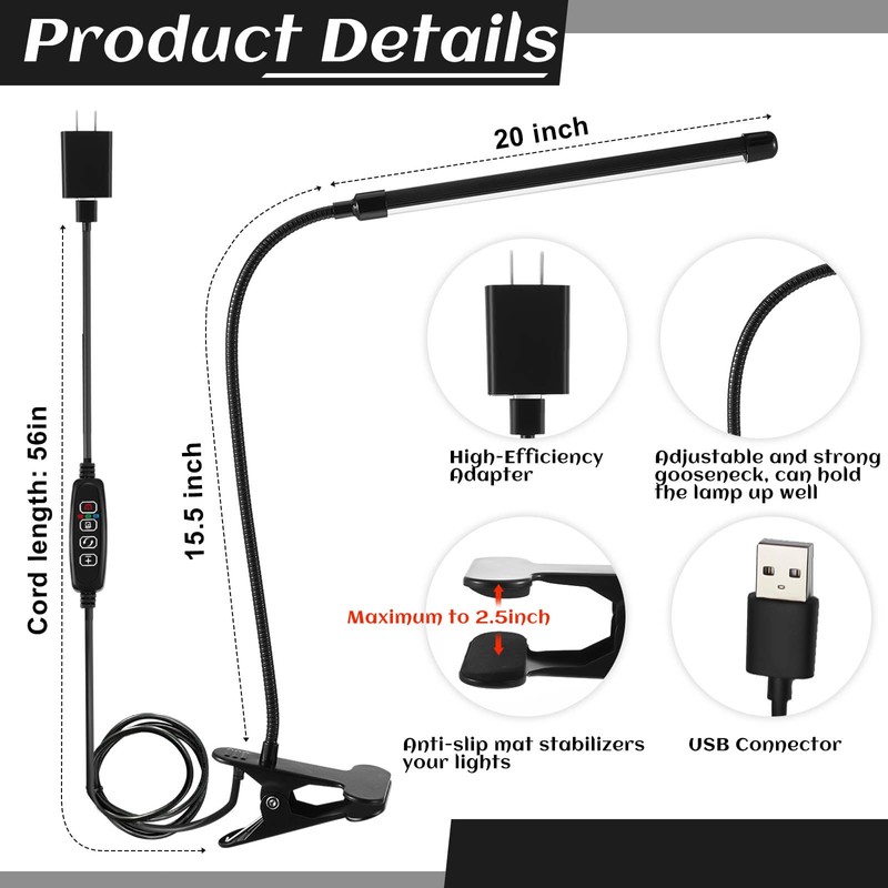 VIHOSE 10 Pack Clip on Grow Lights for Indoor Plants