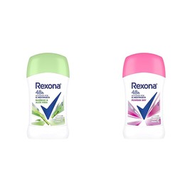 Rexona Antitranspirante Bamboo En Barra Para Dama 45 G, Pack of 1 + Antitranspirante Powder Dry En Barra Para Dama 45 G, Pack of 1