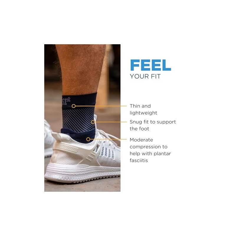 OrthoSleeve FS6 Compression Ankle Brace for Plantar Fasciitis, Heel Pain,