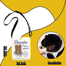 KUIYAI Sarcastic Gift Mental Health Messenger Bag Anxiety Merchandise Pancakes And Panic Attacks