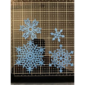8 pc blue snowflakes cardstock die cut embellishments for cards & scrapbook