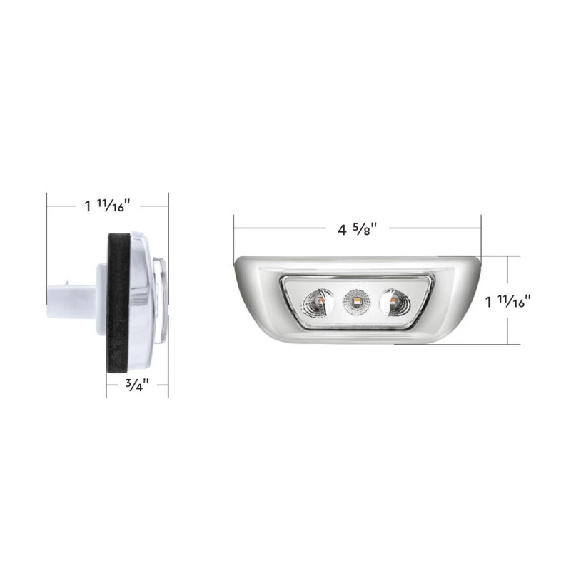 United Pacific 3 LED Double Fury Cab Light - Amber