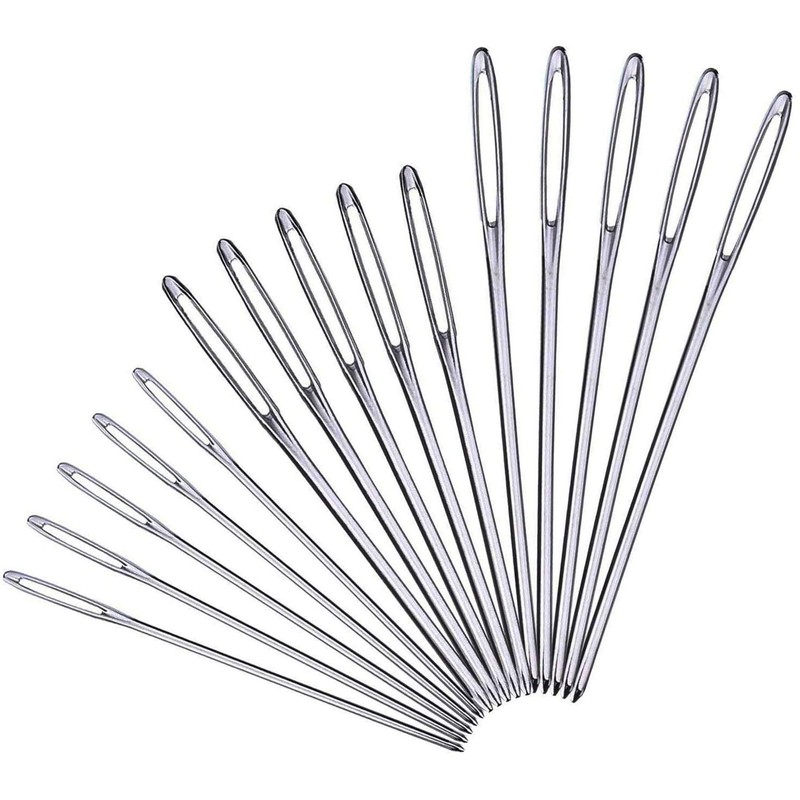 YKLbpd Large Eye Blunt Needles,15 Pieces Stainless Steel darning Needles