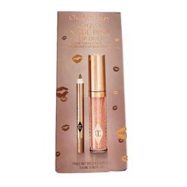 CHARLOTTE TILBURY Glossy Nude Pink Lip Duo - Lip Cheat Iconic Nude & Collagen Lip Baht Pillow Talk