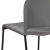 BOWERY HILL Contemporary Plastic Sled Base Stacking Chair in Gray