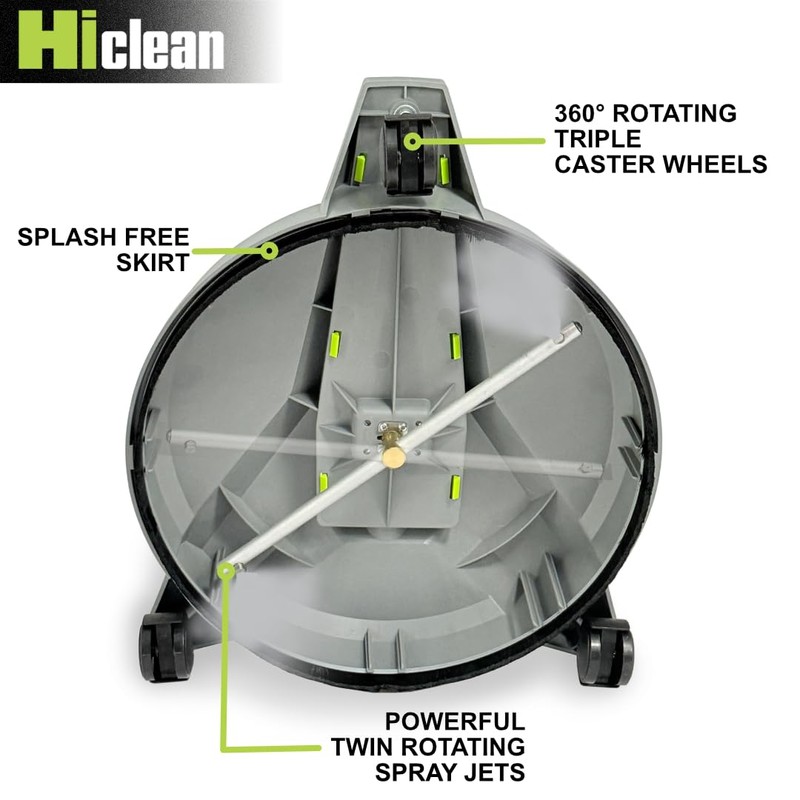 Hiclean 12” Pressure Washer Surface Cleaner with Wheels - 3200