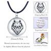 REDSUN Wolf Head Locket Necklace 925 Sterling Silver Photo Amulet