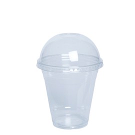 GUSTO [12 oz. - 100 count Clear Plastic Cups With Dome Lids (Formerly Comfy Package)