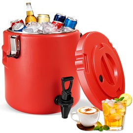 Julymoda 10L/2.6 Gallon Insulated Beverage Dispenser, Drink Dispenser with 304 Stainless Steel Interior and Spout, Portable Hot and Cold Water Dispensers for Parties Outdoors Camping