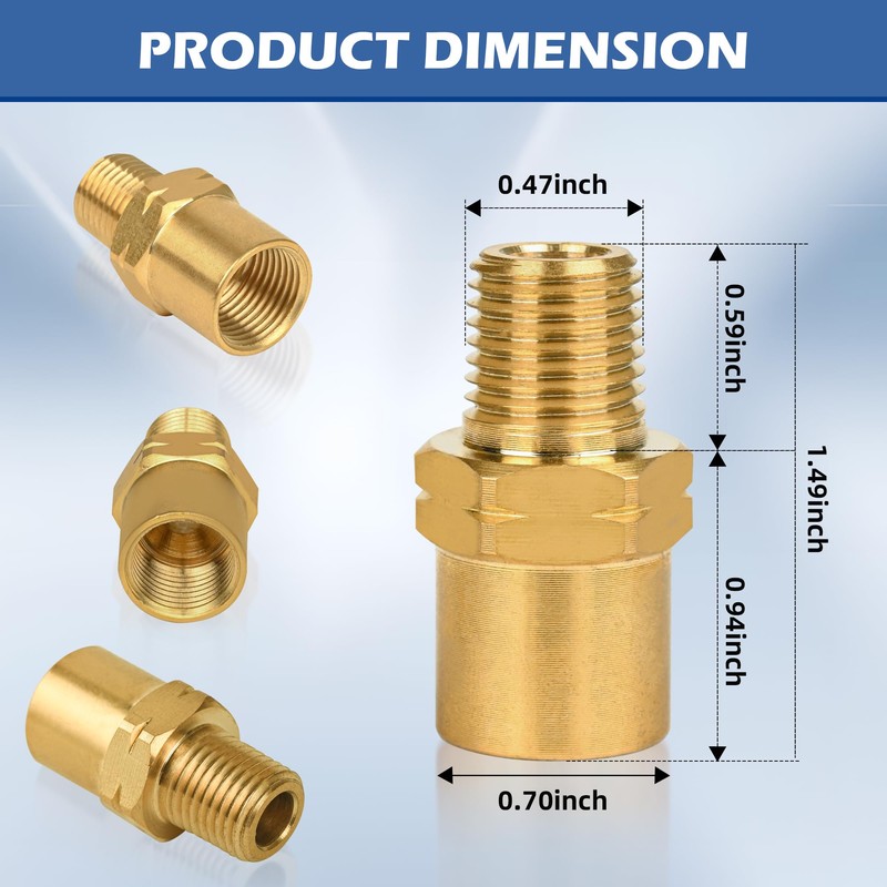 XwaYexa 2 Pack Inert Arc Adapters, 1/4" (NPT) Thread Brass