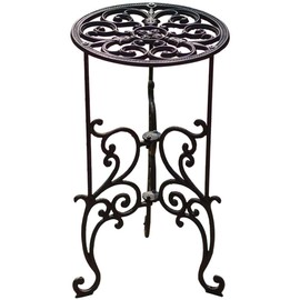 Sungmor Heavy Duty Cast Iron Potted Plant Stand,19.3-Inch 1 Tier Metal Planter Rack,Decorative Flower Pot Holder,Vintage & Rustic Style Indoor Outdoor Garden Pots Container Supports