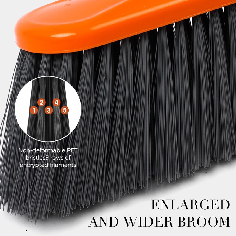 Woobroo Outdoor Broom Heavy Duty,Household Collapsible Angle Brush with 100