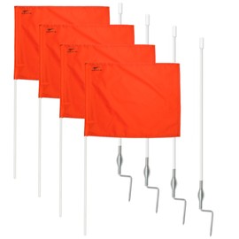 AGORA Fiberglass Portable Soccer Corner Flags with Spring Base - Set of 4