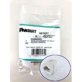 Panduit NetKey NK688MWH Cat6 Keystone Jack Module, White ~STSI