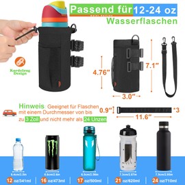 Desing Wish 12-24oz Bottle Holder Bicycle Drink Holder Without Screws Water Bottle Holder Bicycle Bottle Holder Drinks Holder Water Bottle Holder with Mesh Pocket and Shoulder Strap Accessories