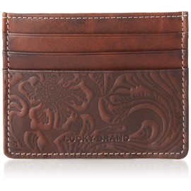 Lucky Brand Men's Slim Wallet Case | ID Window | Card Slot | Minimalist Design | Lightweight, Leather Western-Brown, One Size