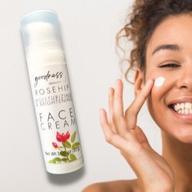Goodness Beauty Brightening & Renewing Rosehip Face Cream Moisturizer with Caffeine! Full Size!