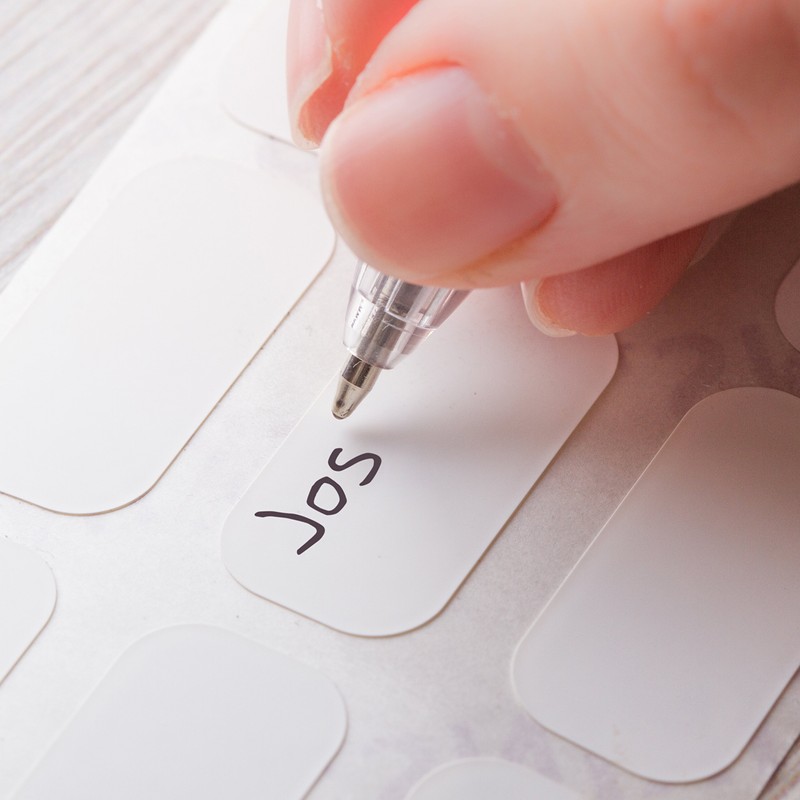 STIKINS® Name Label Kit with Pen, 60x Plastic Write-On Labels
