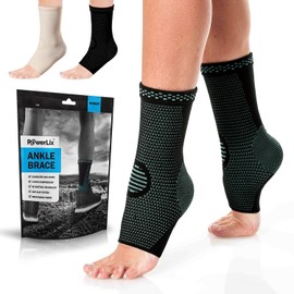 PowerLix AB-Blue-M Ankle Support, Dedicated to the Yaw, Sole of the Foot/Arch Support, Sports Climbing, Standing Work, Unisex, Pack of 2 (Dark Blue M)